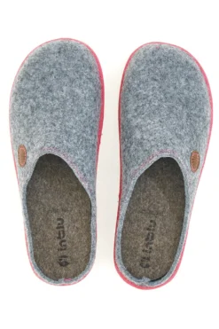 Ciabatte grigie in feltro con profilo rosa Inblu 39 CS