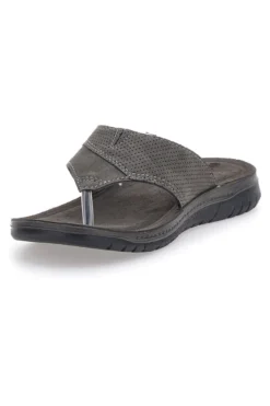 Ciabatte Grigie Infradito Con Sottopiede In Vera Pelle Inblu 14 ID