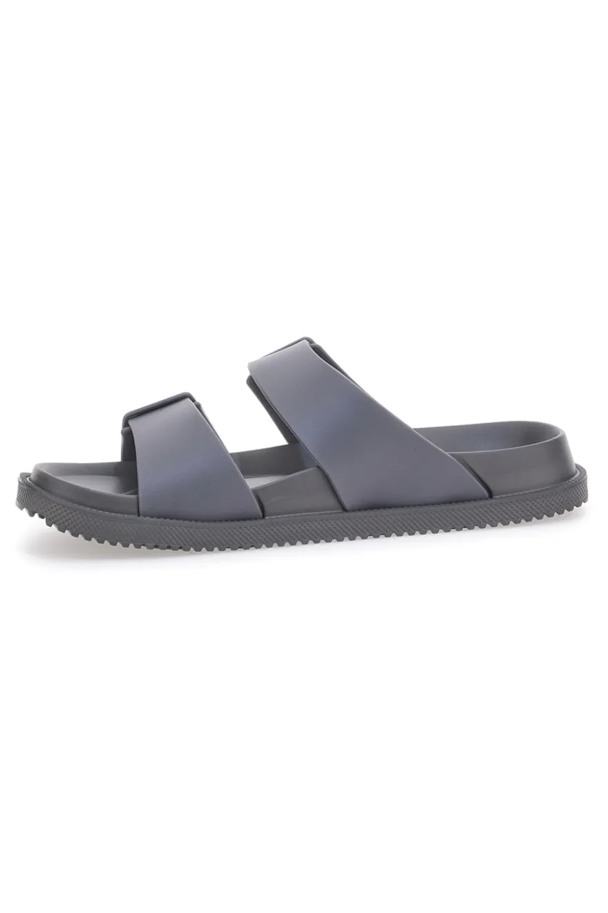 Ciabatte grigie in gomma con doppio cinturino 2T2L 72593