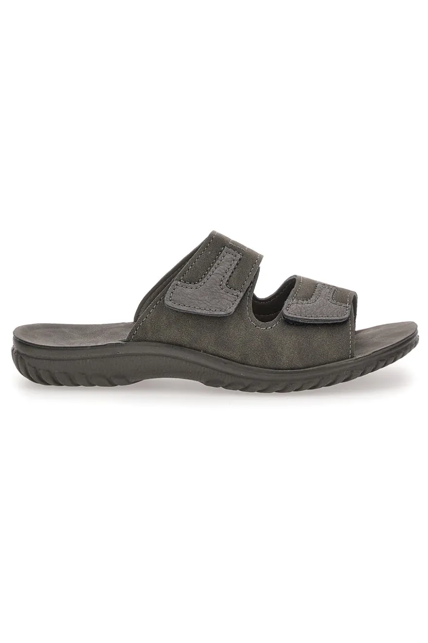 Ciabatte Grigio Con Strappi in Velcro Inblu 106 Fn