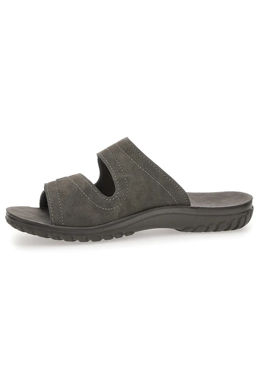 Ciabatte Grigio Con Strappi in Velcro Inblu 106 Fn