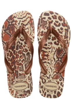Ciabatte Infradito Beige e Marrone Effetto Maculato Havaianas Top Animal