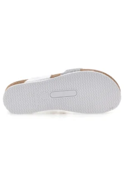 Ciabatte Infradito Bianche e Argento con Sottopiede in Pelle PITTARELLO ECO 293A311SR