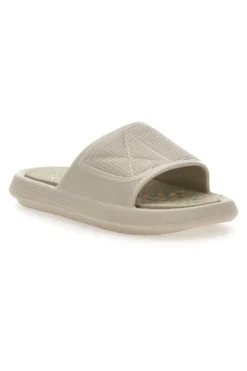 Ciabatte in gomma bianche con fascia ampia plantare decorato 2T2L 1055