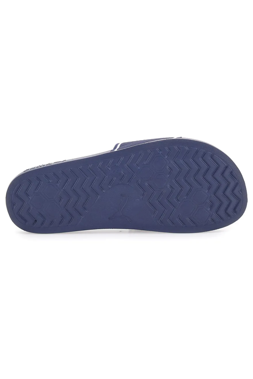 Ciabatte in Gomma Blu con Logo Puma Leadcat 2.0