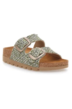 Ciabatte intrecciate multicolor con doppia fibbia PITTARELLO BIO 335P20630SR