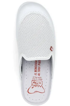 Ciabatte in Vera Pelle Bianche Mr Chef 653