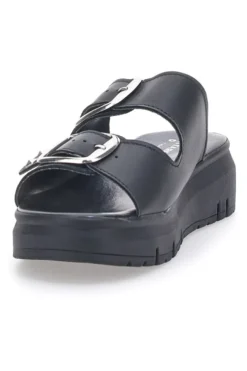 Ciabatte in vera pelle nere con fibbie PITTARELLO LOVE 35801919