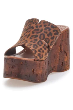 Ciabatte Leopardate Con Zeppa Effetto Legno Made in Italy PITTARELLO LOVE 5905/Z