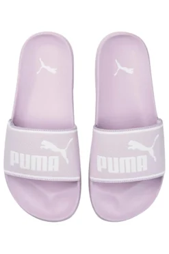 Ciabatte lilla con fascia e logo bianco PUMA Leadcat 2
