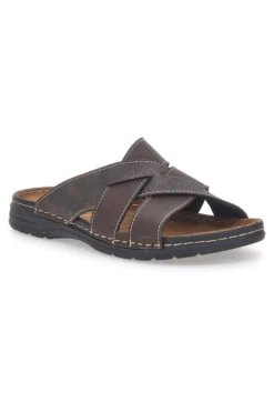 Ciabatte marroni con fasce incrociate comfort Jerpoint 609PSSK