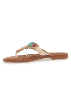 Ciabatte Marroni Infradito con Perline Fun Beach 468