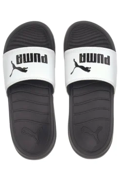Ciabatte nere con fascia bianca Puma Popcat 20 Jr