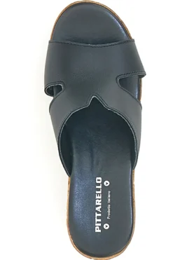 Ciabatte Nere Con Fascia in Pelle e Platform Alto PITTARELLO 342070428