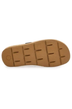 Ciabatte Nere Con Fibbie e Sottopiede in Pelle Inblu 16 Mt