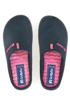Ciabatte nere con logo rosa e sottopiede imbottito Inblu 37 ET