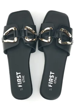 Ciabatte nere con morsetto The first chic PRE5413
