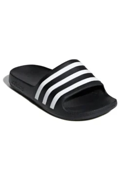 Ciabatte nere e bianche con strisce Adidas Adilette Aqua K