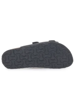 Ciabatte nere in denim con borchie e doppia fibbia PITTARELLO SUN SR001
