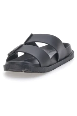 Ciabatte nere in gomma con doppio cinturino 2T2L 72593