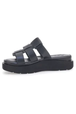 Ciabatte Nere In Pelle Made in Italy Pittarello Rock 5827