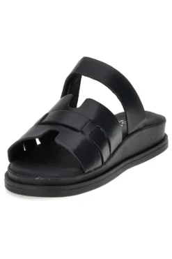 Ciabatte nere in vera pelle con strappo in velcro Pittarello focus 1456531