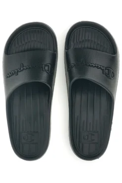 Ciabatte nero con fascia logata Champion Cabana Box Slide