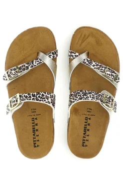 Ciabatte oro stampa animalier Pittarello Tierra 335A312SR