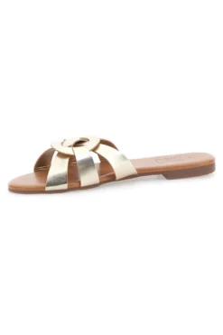Ciabatte Platino con Tomaia Incrociata MON DIEU PREA444