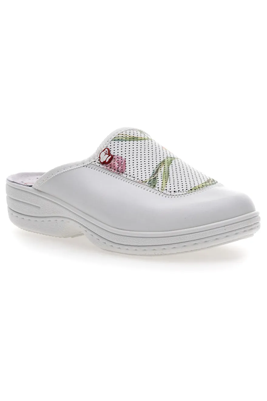 Ciabatte Professionali Bianche in Vera Pelle Mrs Chef 5533