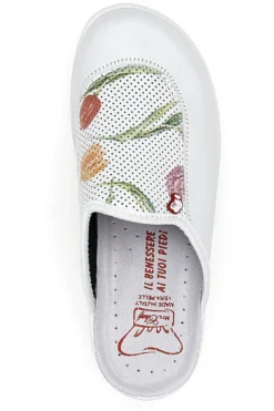 Ciabatte Professionali Bianche in Vera Pelle Mrs Chef 5533