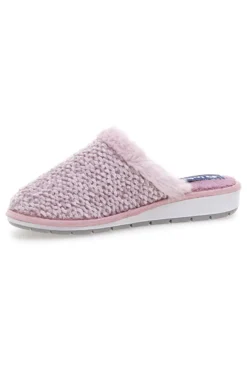 Ciabatte rosa in tessuto peluche con cuore Inblu 110 LB