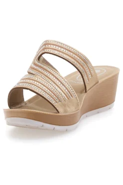 Ciabatte Sabbia con Zeppa e Strass Inblu 23RN