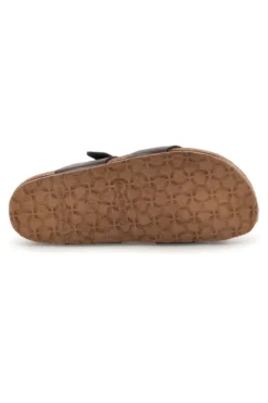Ciabatte taupe con fibbie e plantare anatomico Bio up 203