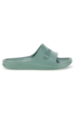 Ciabatte verde acqua con fascia logata Champion Cabana Box Slide