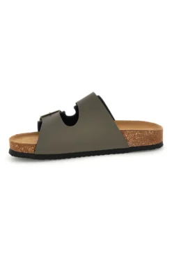 Ciabatte verdi con doppia fascia regolabile Made in Italy in vera pelle Superga S31T823