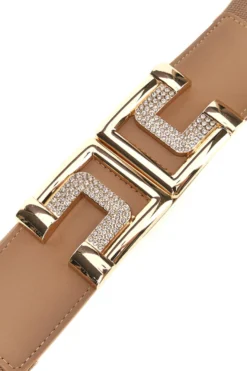 Cintura beige elastica con fibbia gioiello First lady WIS C