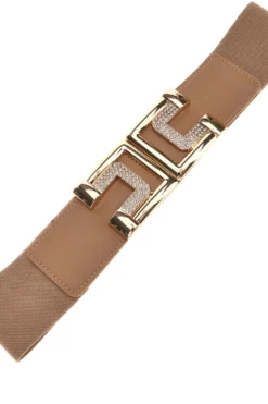 Cintura beige elastica con fibbia gioiello First lady WIS C