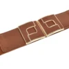 Cintura marrone elastica con fibbia gioiello First lady WIS F