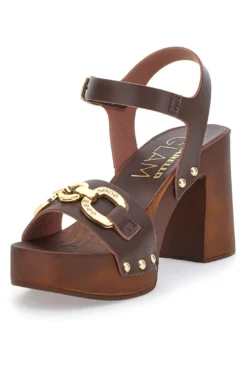 Clogs mit Braun mit goldenen Details Pittarello 9086