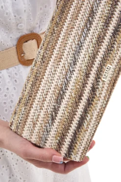 Clutch Elegante in Rafia Beige Coveri Collection 0189