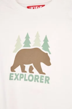 Completo bianco e verde con stampa Explorer Pitt kids PT-B-SE-9009