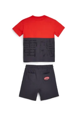 Completo t-shirt + pantaloni rosso e nero Pitt kids Pt-b-se-9028