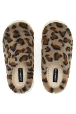 Coveri World 25805 Hausschuhe aus Kunstfell mit Leopardenmuster