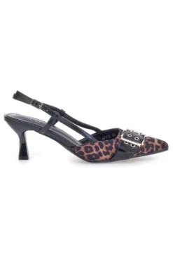 Décolleté Animalier e Nero slingback tacco medio Mon dieu APY22