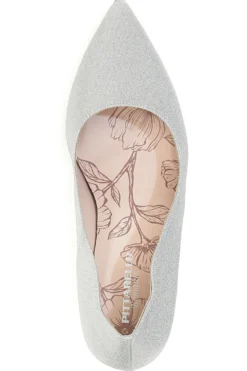 Décolleté argento glitter con tacco medio Pittarello Romantic 5384