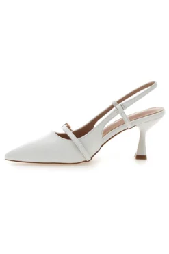 Décolleté bianche slingback con cinturino First lady P652