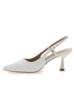 Décolleté bianche slingback con tacco First lady P653