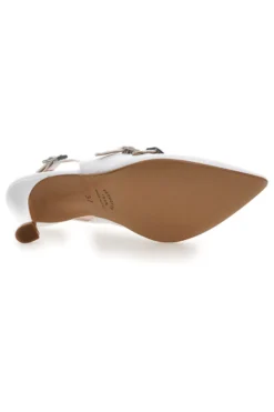 Décolleté bianche slingback con cinturini Made in Italy Pittarello vera 4387