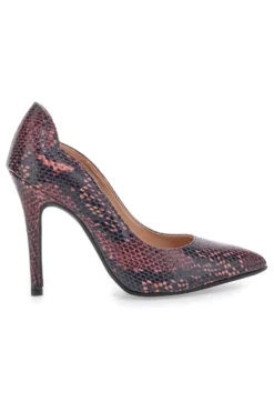 Décolleté bordeaux con stampa pitonata tacco alto Pittarello love 3478